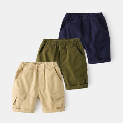 China Fashion Pocket Design Boys Summer Shorts Casual Solid Elastic Waistband Kids Shorts Anti-pilling Short Pants for sale