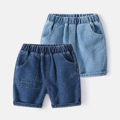 China Toddler summer fashion anti-pilling cotton little boys soft solid denim shorts high quality jeans pants for sale