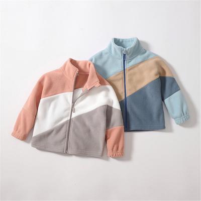 China 2022 Spring Autumn New Viable Children's Fleece Jacket Girl Boy Comic Baby Kids Color Matching Collar Jacket for sale