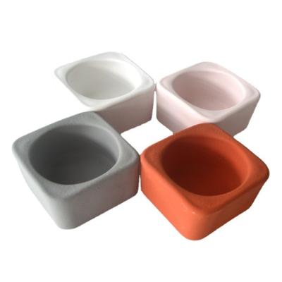 China Bulk simple design home decoration square cement candle cup home decoration candle holder material candle jars for sale