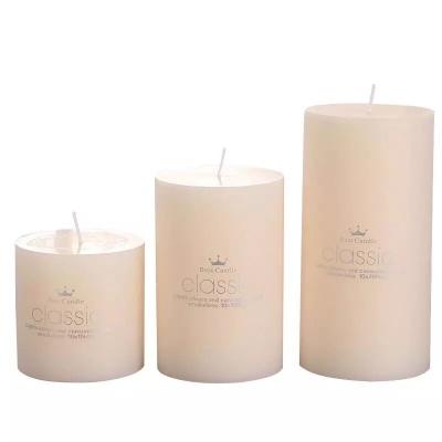 China Wholesale European Style Ivory White Large Candle Anniversaries Cylindrical Wedding Hotel Wedding Decoration Soy Candle for sale