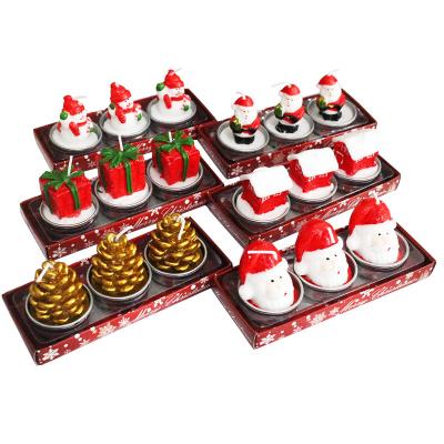 China Santa Snowman Xmas Tree Xmas New Home Party Decor Decor Gift Candles Boxed For Christmas for sale