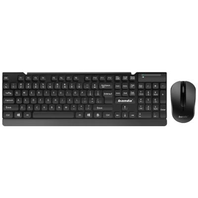 China Hot Selling 2022 Standard 104 Keys Keyboard Black Commercial Office Wireless Combo Keyboard And Mouse Anti-drop Factory for sale