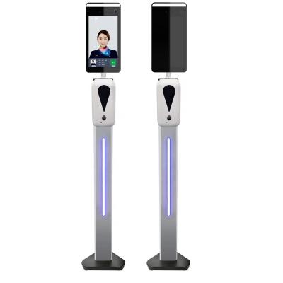 China Built-in Camera 7 Inch Face Recognition Body Temperature Detection Machine with Hand Sanitizer Dispenser for sale