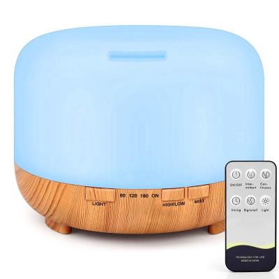 China Household 500ml 5 in 1 Essential Oil Diffuser Ultrasonic Aroma Humidifier Wooden Scented Diffuser Large Capacity for sale