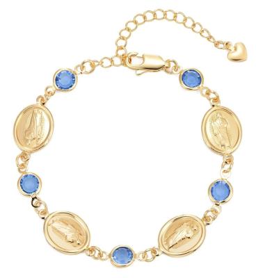 China FASHIONABLE Hot Selling 14k Yellow Gold Adjustable Christian Girl's Bracelet For Evil Blue Eyeball for sale