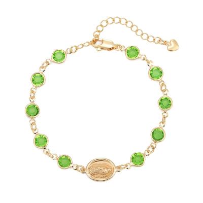 China Crystal Glass Fashion Charm Trendy luxury high quality gold plated colorful bracelet for sale