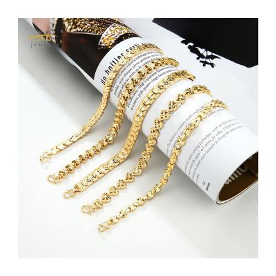 China New high quality 2022 fashion men's and women's jewelry 14K jewelry gift simple bracelet gold plated brass party for sale