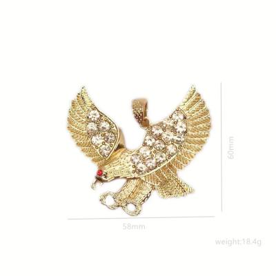 China Hot Selling High Quality Gold Plated Mens Charm 14K Zircon Eagle Pendant for sale