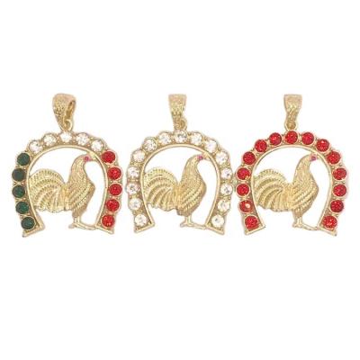 China No Allergy Hot Sale Jewelry Gift High Quality Gold Plated Rooster Diamond Pendant for sale