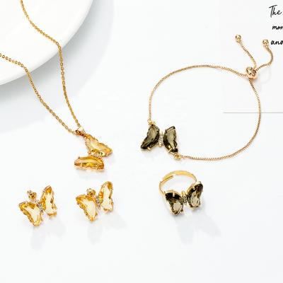 China Simple And Exquisite Pendant Activity Brass Zircon Gradient Female Jewelry Set Fast Delivery JML New Fashionable Korean Design for sale