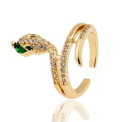 China 2022 Latest Arrival High Quality Geometric Multilayer Snake Design Open Ring Women's Personality Rings Hand Jewelry for sale