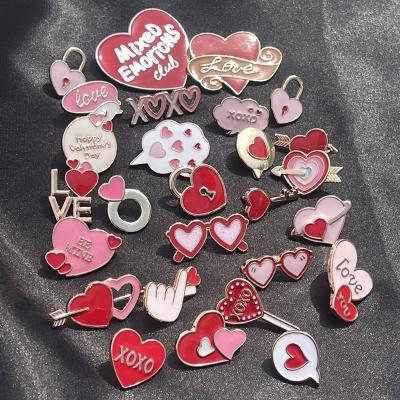 China ALLOY Qinsource Design Metal Opens Hat Cloth Pins Gold Plated Soft Hard Custom Enamel Pin Enamel Pins Love Heart Pins With Backing Custom for sale