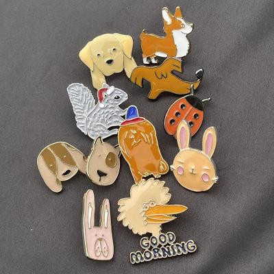 China Wholesale Cheap Brooch ALLOY Metal Pins Custom Sweet Anime Badge Cartoon Cute Lapel Enamel Pin In Stock No MOQ Qinsource Design for sale