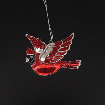 China Christmas Tree Hanging OEM Custom Christmas Decoration Metal Hanging Bird Ornaments For Christmas Tree for sale