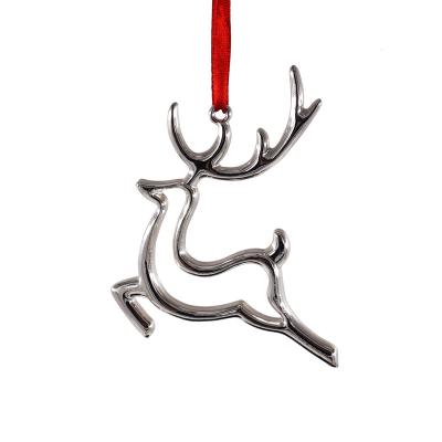 China Christmas Tree Hanging Buckle Custom Hollow Silver White Gold Metal Color Deer Bronze Brass Hanging Ornament for sale