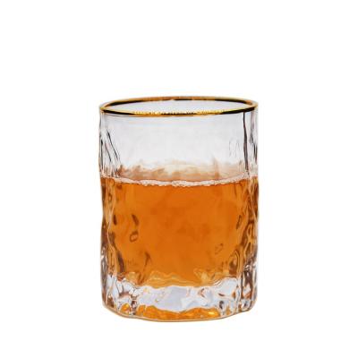 China Recycle New Design Handmade Whiskey Glass Mug Embossed Scotch Whiskey Glass for sale