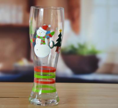 China CLASSIC 16 oz Hand Painted Beer Pilsner Popular Glass Beer Glass for sale