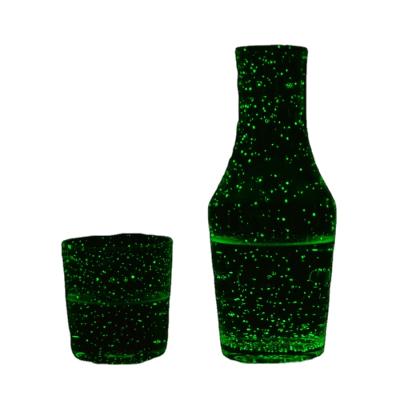 China Sustainable Customized Luminous Stone Night Water Carafe Glass Set New Sparkling Water Bottle Designed For Cold Beverages for sale