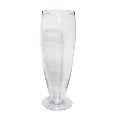 China Coastal Large Clear Glass Table Vase Unique Wedding Flower Vases Glass For Home Decor for sale