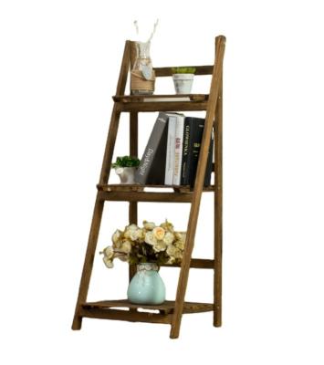 China Hot Selling Wooden Shelf Rack Flower Pot Flower Display Rack Price Customized Shape for sale