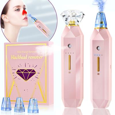 China Black Head Removal 2 in 1 Electric Blackhead Remover Machine Pore Acne Facial Massager Nano Hydration Suction for sale