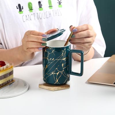 China Cheapest Sustainable High Quality Luxury Ceramic Mug Light Ceramic Mug With Spoon for sale