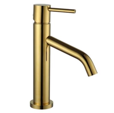 China Modern Basin Faucet Single Tap Gold Ceramic Cartridge Faucets Single Hole Deck Mounted for sale