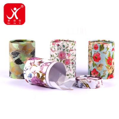 China Xin Jia Yi Paper Tea Box Flower Cylinder Coffee Powder Cart Fancy Cardboard Paper Tube Packaging Round Tea Box Craft for sale