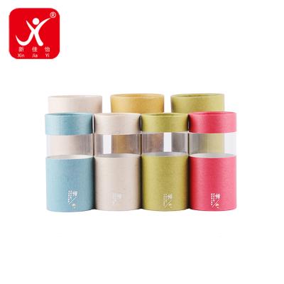 China Recyclable Xin Jia Yi Packaging Art Paper Tube Around Paper Window Fashion Luxury Paper Box Clear Plastic Colorful Container Different Sizes for sale