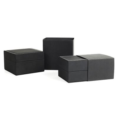 China Xin Jia Yi Packaging Black Pu Ring Display Mdf Jewelry Leather Smart Box Jewelry Organizer for sale