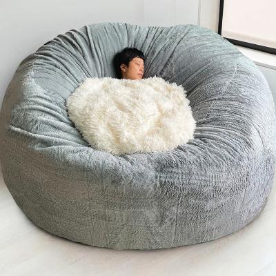 China Fit Dropshipping Sell No Wholesale Lazy Sofa Bed Filling Big Bean Bag Giant Bean Bag Soft Fur Fabric Chair Cover Living Room for sale