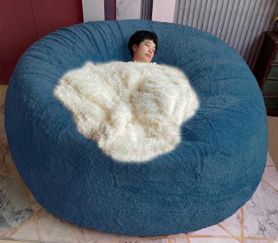 China New Dropshipping Fit Bean Bag Fur Cover Bed Bean Bag Chair Extended Loveseat Covers Giant Soft Comfortable Fluffy Recliner Cushion for sale