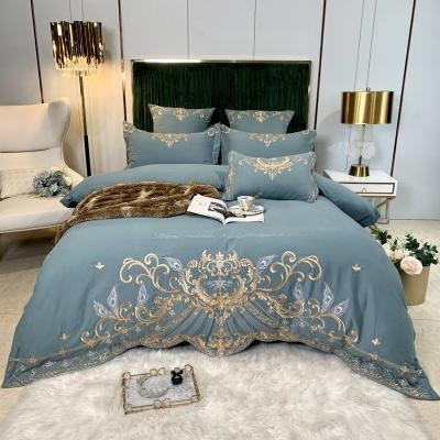 China Dropshipping Anti-static Modern Long-staple Full Cotton Wedding Bed Covers Bedspreads Four Piece Sheet Bedding Comforter Cover Set for sale