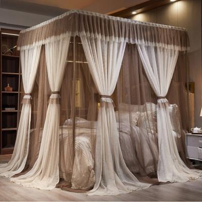 China Dropshipping New Household Folded Princess Style Double Layer Encryption Thickening Mesh Floor-standing Mosquito Net For Bed Decorate for sale