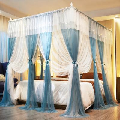 China NEW Dropshipping Extra Large Folded Square Mosquito Net, Lace Bed Mosquito Insect Netting Mesh Canopy Princess Size Bedding for sale