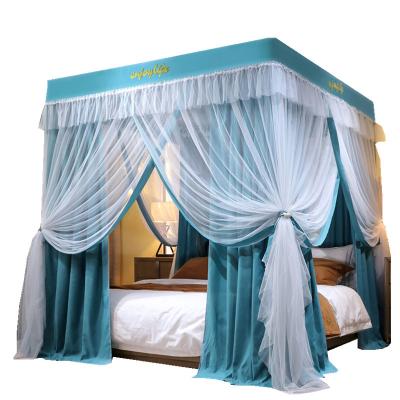 China Dropshipping Stainless Steel Three-Door Folded Permanent Household 1.5m Encryption 1.8 Floor Bed Mosquito Net for sale