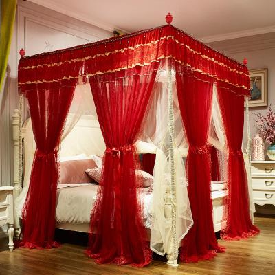 China Folded Cheap Polyester King Size Canopy Beds Mosquito Net For Double Bed for sale