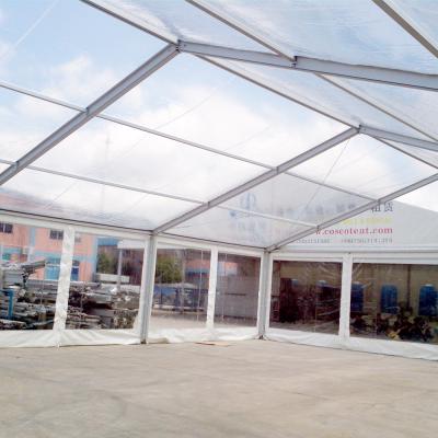 China Aluminum Profile Plus Clear PVC Fabrics COSCO Aluminum Frame Tent Outdoor Transparent Wedding Roof Wedding Tent for sale