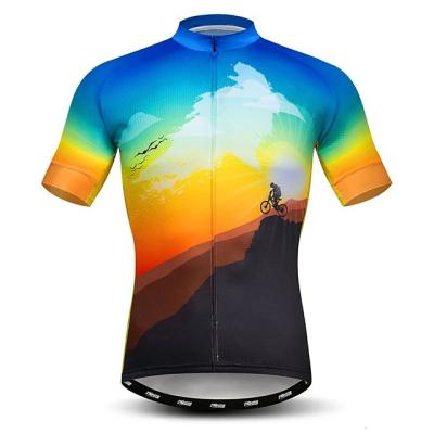 China Men's Breathable OEM Stretch Tank Top Polyester Cycling Blue + Yellow Cycling Tank Top for sale