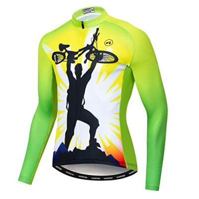 China Breathable Wholesale Custom Cycling Long Sleeve Top Men Cycling Jersey Plain for sale