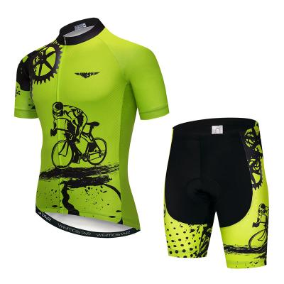 China Breathable Quick Dry Breathable Shirt 5D Cushion Shorts Padded Pants Cycling Tank Top Men Set Bicycle Short Sleeve Set for sale