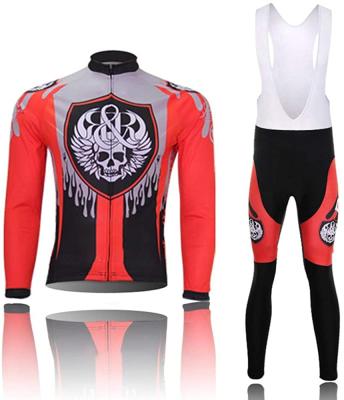 China Breathable Mens Cycling Long Sleeve Tank Top And Pants Set Full Sleeve Winter Cycling Jersey Custom for sale