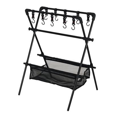 China Outdoor Camping Folding Self-Propelled Camping Rack Self-Propelled Tour Car Drying Rack With Net Storage for sale