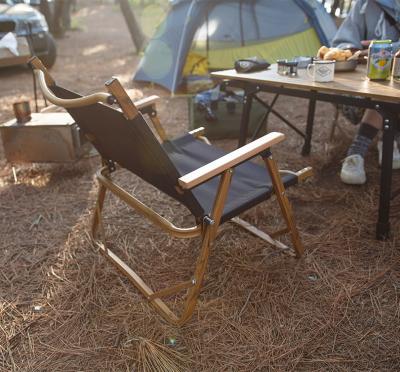 China Outdoor Camping Hiking Shiren Beech Chair Easy Foldable Outdoor Camping Wooden Traveling Folding Chair White for sale