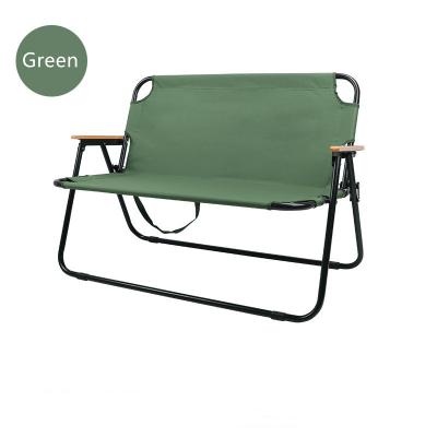 China Shiren 2022 Durable Outdoor Aluminum Bench Chair Portable Folding Beach Chair Double Seat Camp 2 Person for sale