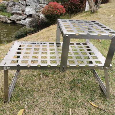 China 2022 New Outdoor BBQ Product, Two Tier Portable Outdoor Folding Campfire Grill for sale