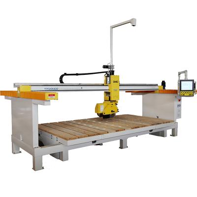 China Building Material Stores TITAN 5 Axis CNC Router Quartz Bridge Saw For Granite Stone Cutting Machine 70mm Marble Cutting Thickness (Max) 2000mm for sale