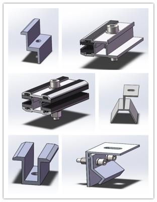 China Thin Film Frameless Solar Panel Clamps Semi Flexible Mounting Brackets Anodized Surface for sale