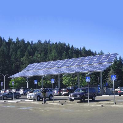 China Commercial Carport Solar Systems Arrays Support EPC Aluminium Steel Q345B Al6005 for sale